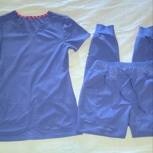 HeartSoul Jogger Scrub Set in Ceil Blue XXsmall Top & Xsmall Joggers